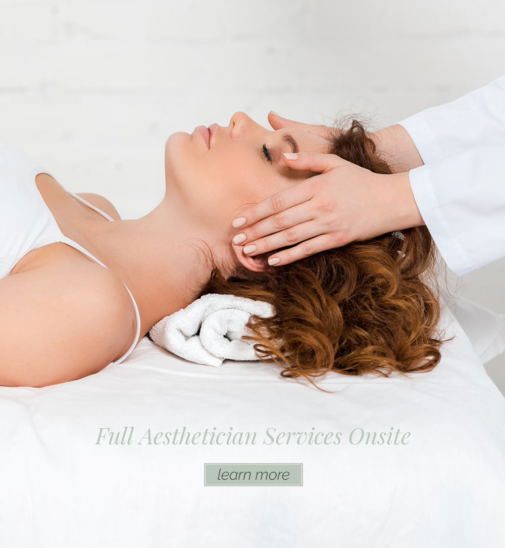 pregnant woman getting a facial